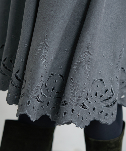 IENA（イエナ） ワンピース エンブロイダードティアードレス