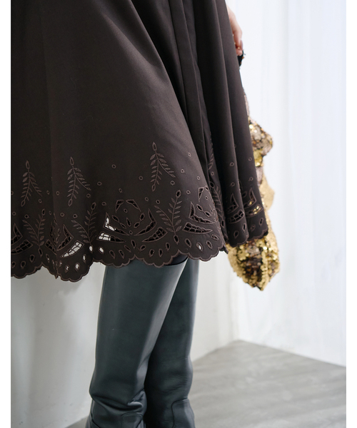 IENA（イエナ） ワンピース エンブロイダードティアードレス