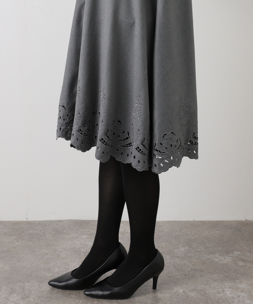 IENA（イエナ） ワンピース エンブロイダードティアードレス