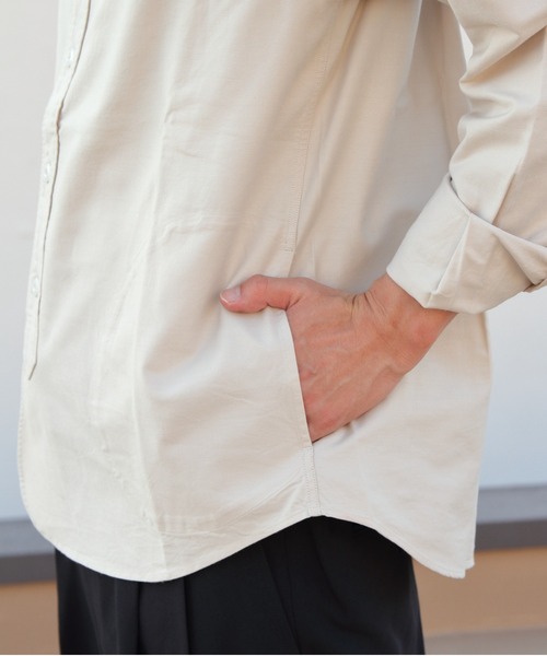 ダントン　コットン製長袖シャツ白　新品 楽天市場】DANTON ダントン ラウンドカラー プルオーバー 長袖シャツ