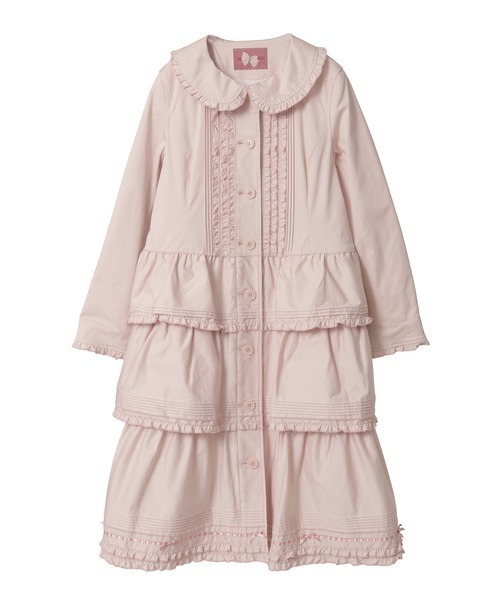 ピンクハウス　フリルいっぱいコート PINK HOUSE（ピンクハウス） コート アウター フリルフード付き