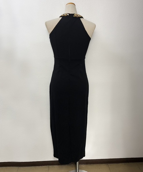 ドレス ビジュー付きVネックドレスロングワンピース : ZOZOTOWN Yahoo