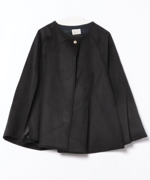 「EMMA　ROUGE VIF」 ポンチョ フリー ブラック レディース_画像2