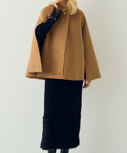 「EMMA　ROUGE VIF」 ポンチョ フリー ブラック レディース_画像5