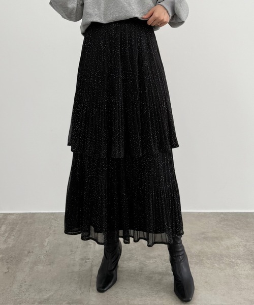 「CENEA」 フリルスカート MEDIUM ブラック レディース_画像3