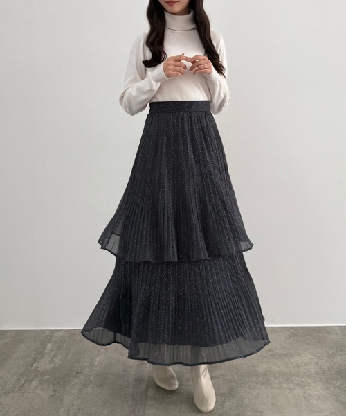 「CENEA」 フリルスカート MEDIUM ブラック レディース_画像5
