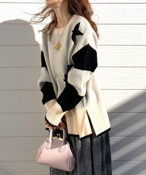 「Q」 長袖ニット MEDIUM ブラック レディース_画像5