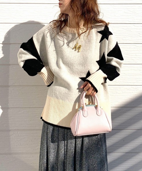 「Q」 長袖ニット MEDIUM ブラック レディース_画像6