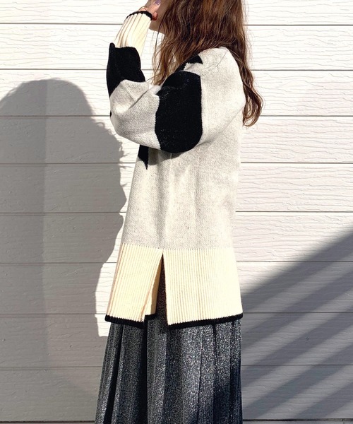 「Q」 長袖ニット MEDIUM ブラック レディース_画像7