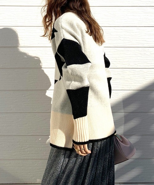 「Q」 長袖ニット MEDIUM ブラック レディース_画像8