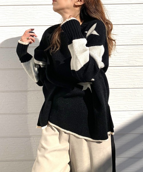 「Q」 長袖ニット MEDIUM ブラック レディース_画像9