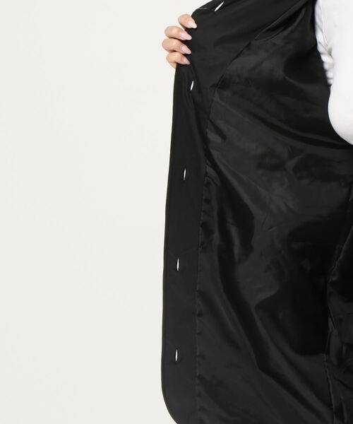 「GeeRA」 「CASTITA」ノーカラーコート LARGE カーキ レディース_画像3