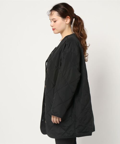 「GeeRA」 「CASTITA」ノーカラーコート LARGE カーキ レディース_画像4