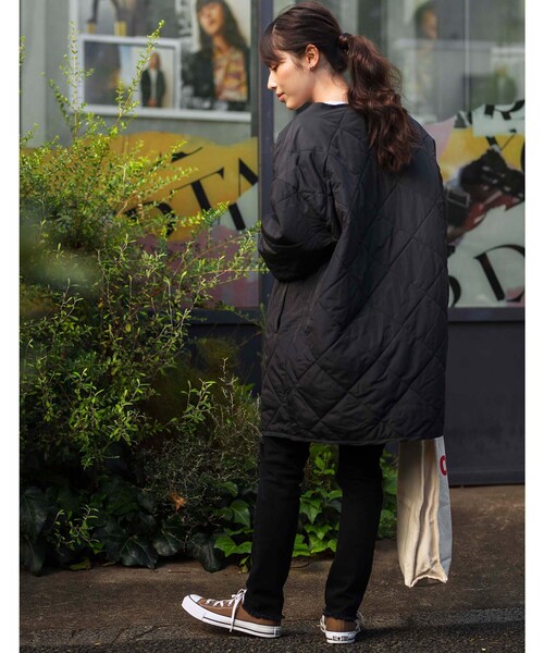 「GeeRA」 「CASTITA」ノーカラーコート LARGE カーキ レディース_画像5