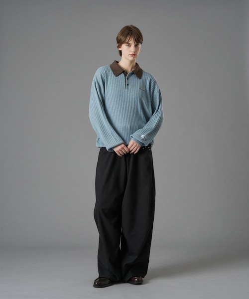ONCILY（オンシェリー） ポロシャツ CONTRAST COLLAR RIB KNIT POLO