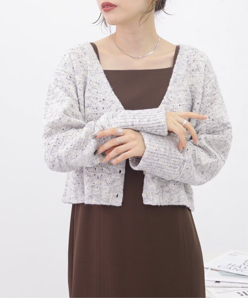 「RAY CASSIN」 ニットカーディガン FREE グレー レディース_画像3