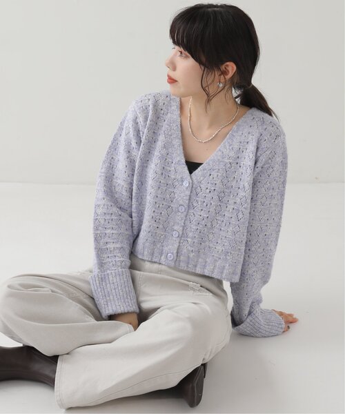 「RAY CASSIN」 ニットカーディガン FREE グレー レディース_画像8
