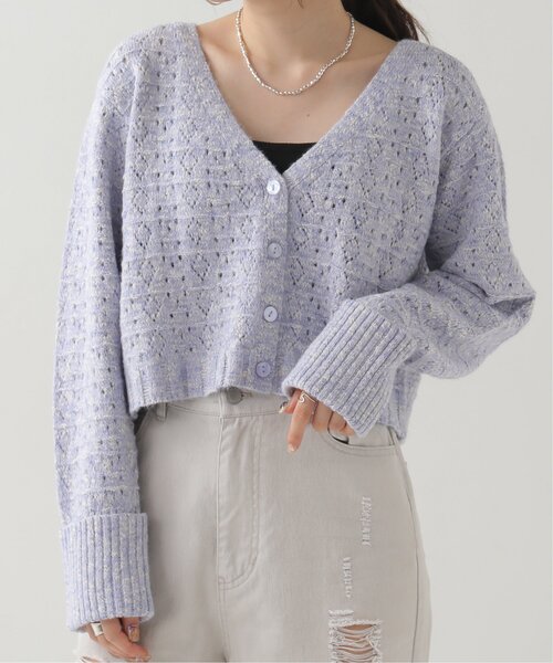 「RAY CASSIN」 ニットカーディガン FREE グレー レディース_画像10