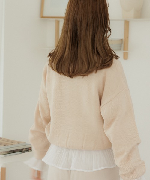 「flower」 長袖ニット FREE ピンク レディース_画像5