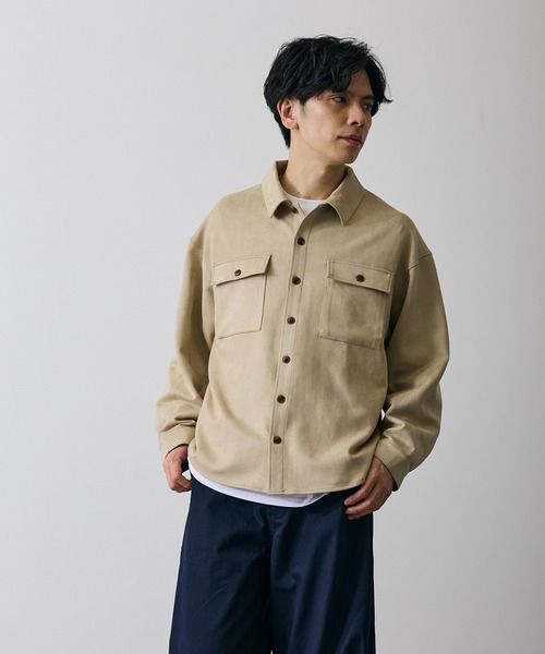 improves（インプローブス） シャツ スエード風 ポンチ ダブルフラップ