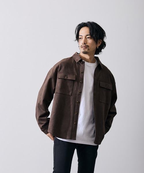 improves（インプローブス） シャツ スエード風 ポンチ ダブルフラップ