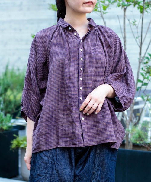 Brocante リネンシャツ ブラウス シャツ 夏 「Brocante / ブロカント