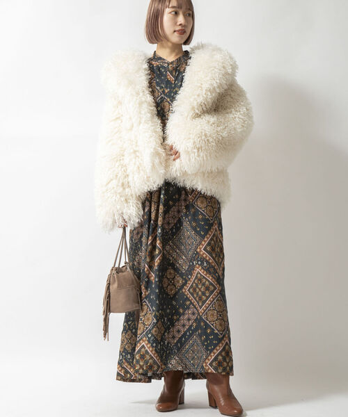 「Rie Miller」 ジャケット 38 オフホワイト レディース_画像8