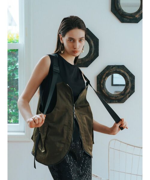 「Editt by YECCA VECCA」 ベスト FREE ブラック レディース_画像2