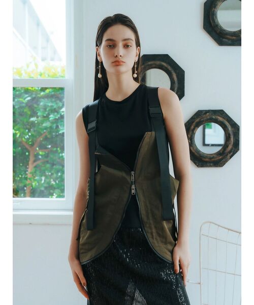 「Editt by YECCA VECCA」 ベスト FREE ブラック レディース_画像3