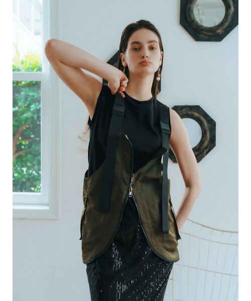 「Editt by YECCA VECCA」 ベスト FREE ブラック レディース_画像4