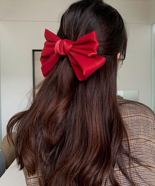 shoppinggo ヘアクリップ リボンバレッタ ヘアクリップ ヘアアクセ