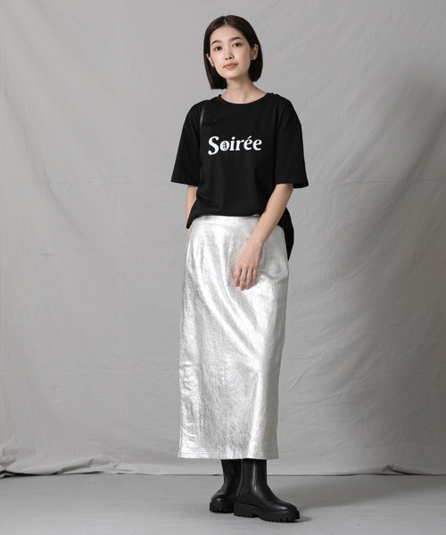 「CLOCHE」 ロングスカート FREE シルバー レディース_画像2
