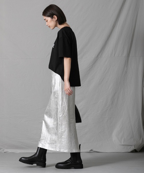「CLOCHE」 ロングスカート FREE シルバー レディース_画像3
