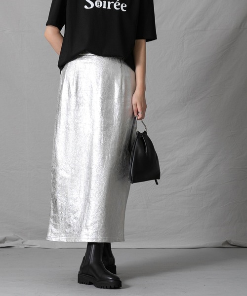 「CLOCHE」 ロングスカート FREE シルバー レディース_画像8