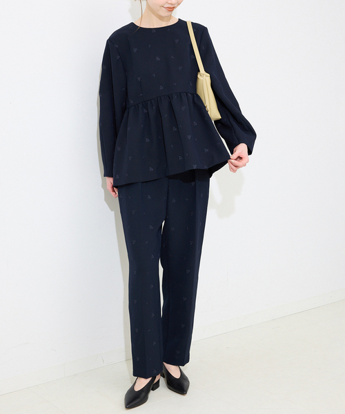 SLOBE IENA（スローブイエナ） パンツ フラワー刺繍セットアップ