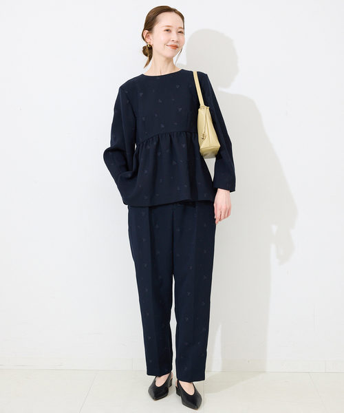 SLOBE IENA（スローブイエナ） パンツ フラワー刺繍セットアップ
