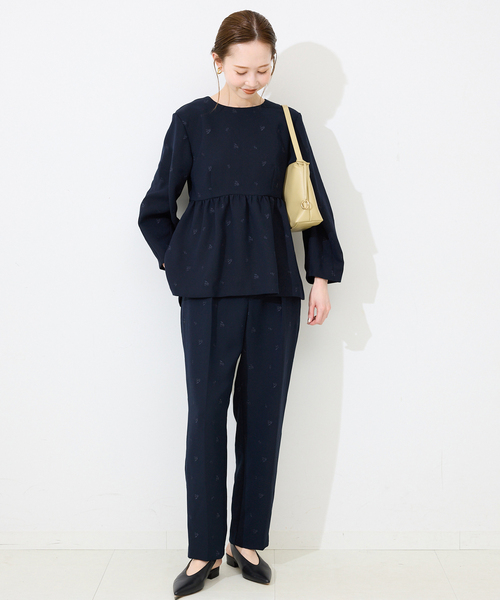 SLOBE IENA（スローブイエナ） パンツ フラワー刺繍セットアップ