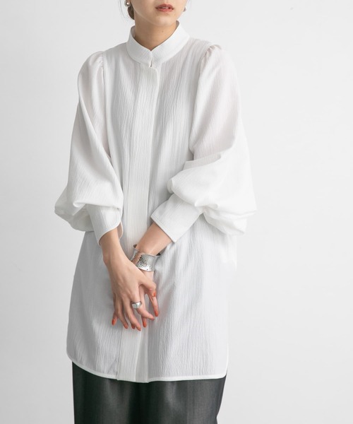 「KBF」 長袖チュニック ONE チャコールグレー レディース_画像2