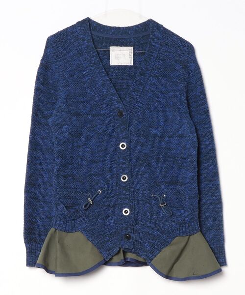 sacai ニットカーディガン sacai（サカイ） ニットカーディガン 4 ブルー レディース : ZOZOTOWN