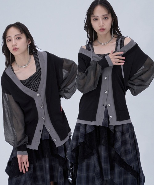 【HARE】2WAYレイヤーBIGカーディガン HARE（ハレ） カーディガン 2WAYレイヤーBIGカーディガン(HARE