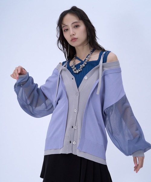 【HARE】2WAYレイヤーBIGカーディガン HARE（ハレ） カーディガン 2WAYレイヤーBIGカーディガン(HARE
