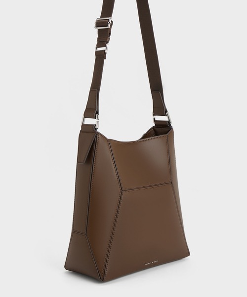 「CHARLES \u0026 KEITH」 2WAYバッグ L ダークブラウン レディースの画像