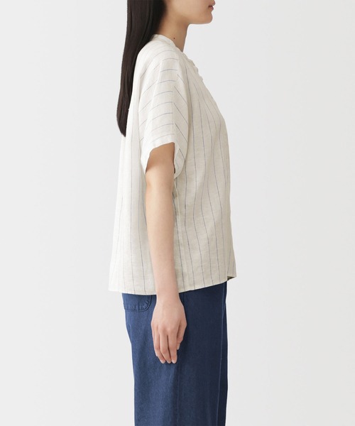 無印良品（MUJI） ブラウス シャツ 婦人 リネン 洗いざらし 半袖