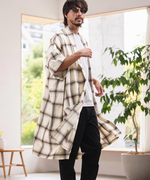 CAMBIO（カンビオ） カーディガン mcg3808-Check KIMONO Like Gown 