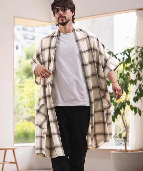 CAMBIO（カンビオ） カーディガン mcg3808-Check KIMONO Like Gown 