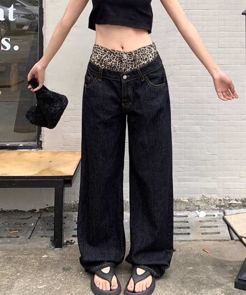 「CANVAS+」 デニムパンツ M ブラック レディース_画像2