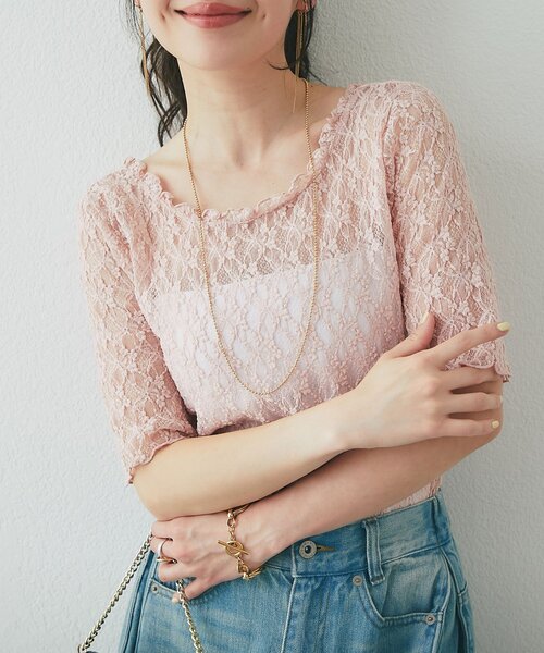 Usakoさま☆2点おまとめ☆ ラブティックボンボン パールTシャツ&♡刺繍T La boutique Bonbon（ラブティックボンボン） tシャツ ドライタッチ