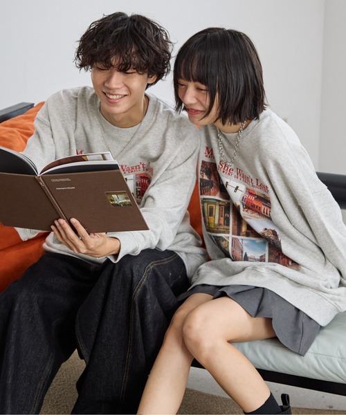 「PBLIM」 スウェットカットソー MEDIUM ネイビー レディース_画像3