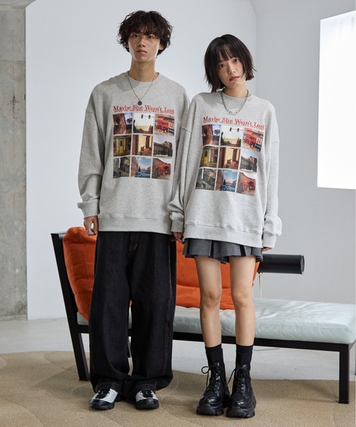 「PBLIM」 スウェットカットソー MEDIUM ネイビー レディース_画像4
