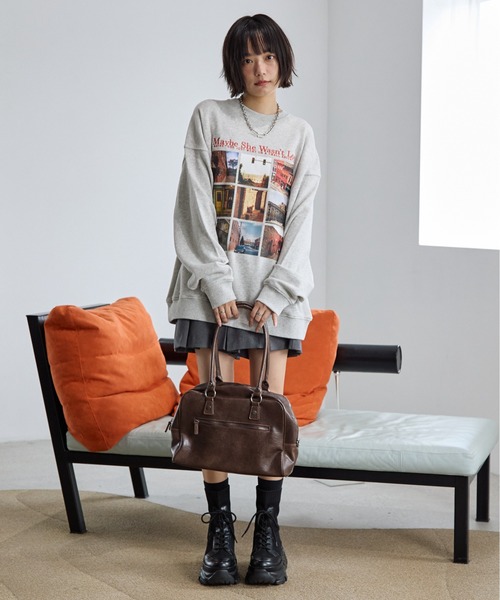 「PBLIM」 スウェットカットソー MEDIUM ネイビー レディース_画像5